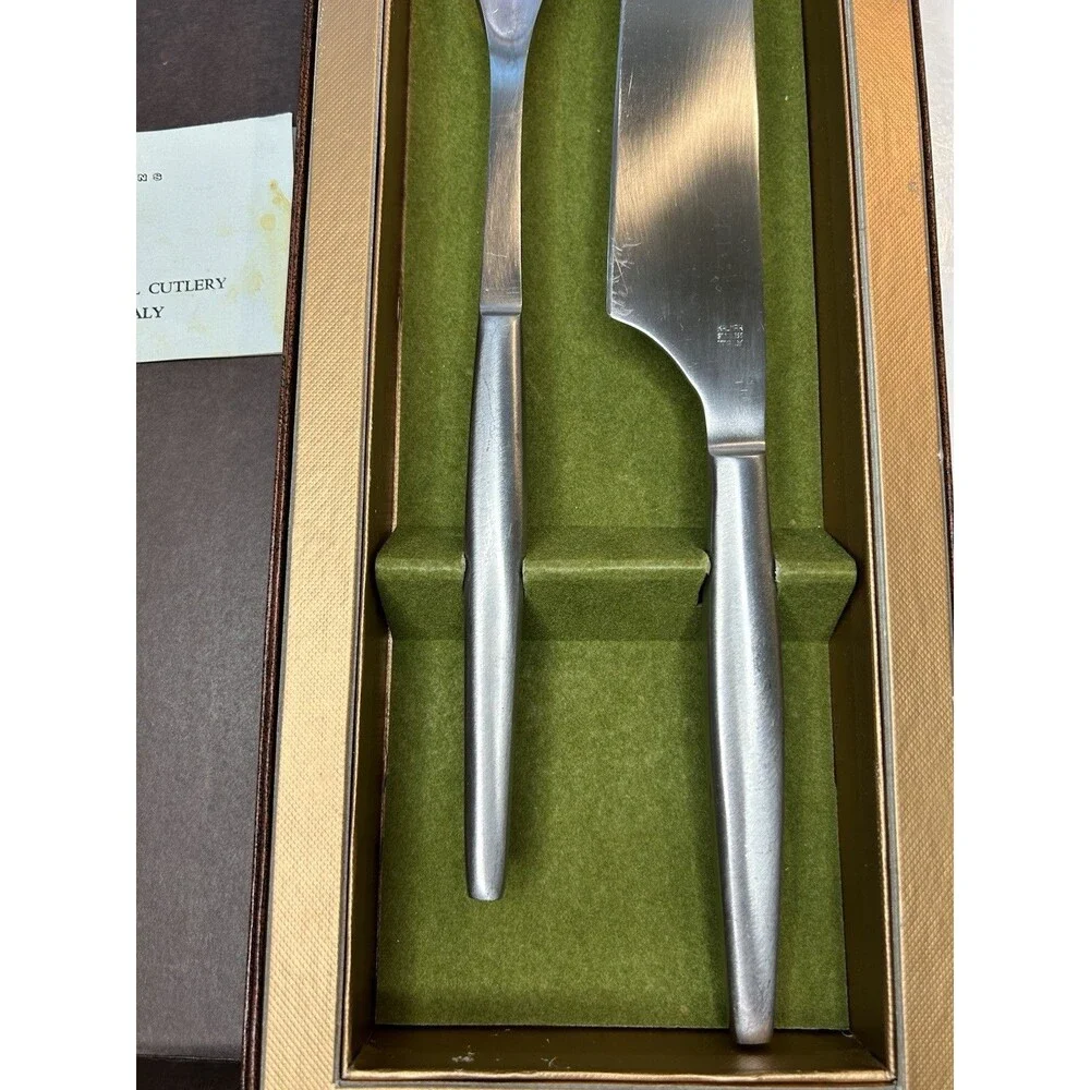 Vintage Kalmar Designs Stainless Steel 2-Piece Carving Set Italy 16